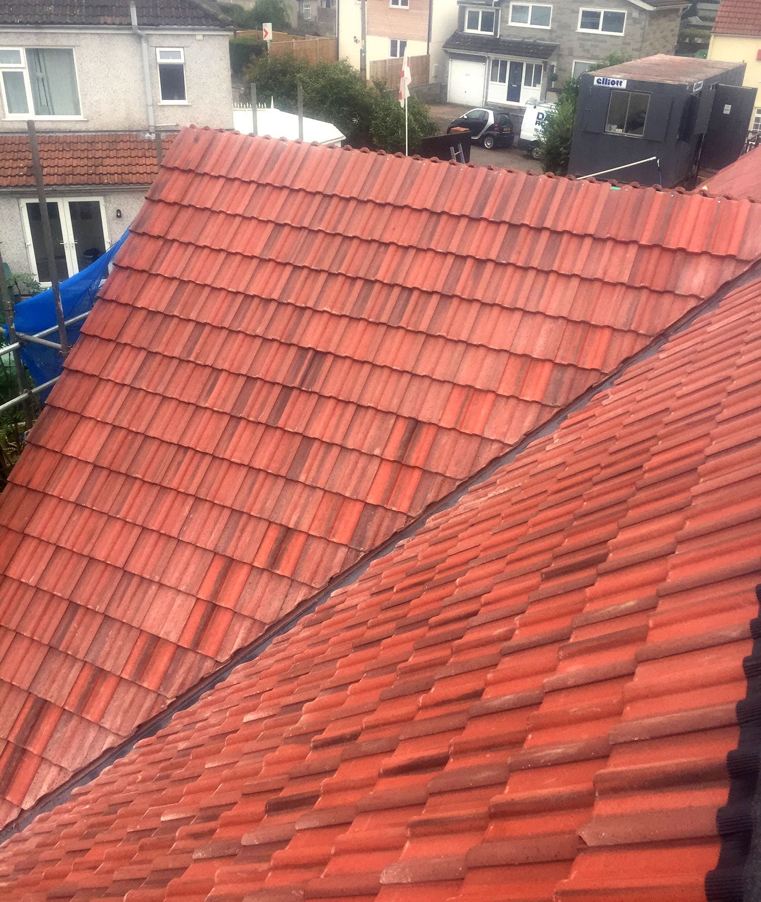 Re-roof with new concrete tiles on a Bristol home